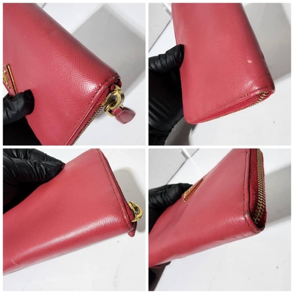 Authentic PRADA Saffiano Leather Zip Wallet  Pink - Picture 7 of 12
